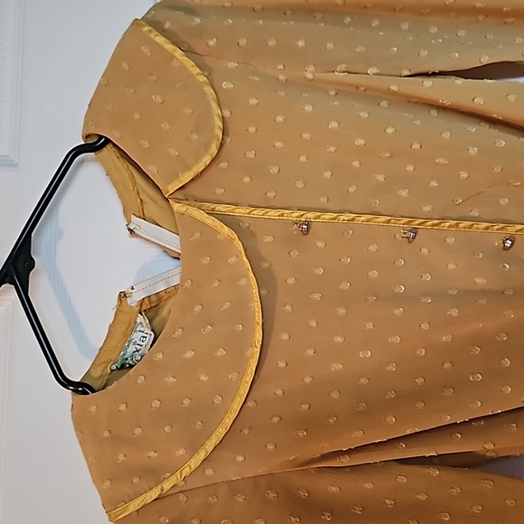 Vintage mustard yellow dress with Peter pan collar - Picture 4 of 8